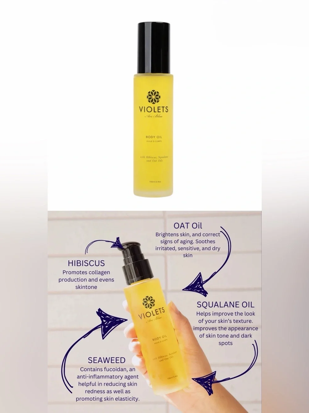 Organic Luxury Body Oil - Violets Are Blue Skincare